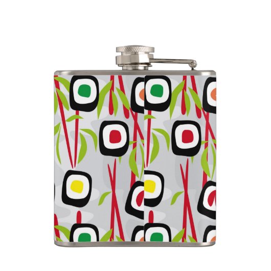 寿司の背景 フラスク (裏面)