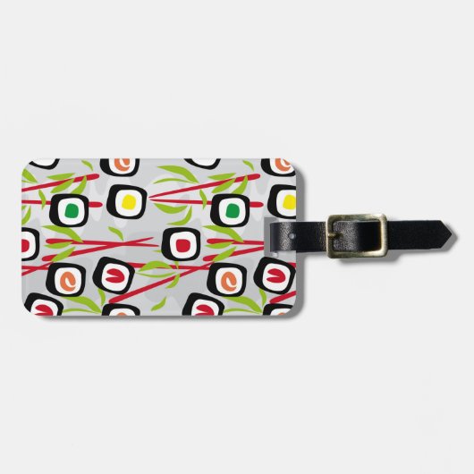 寿司の背景 ラゲッジタグ (正面横)