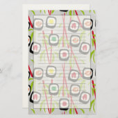 寿司の背景 便箋 (正面/裏面)