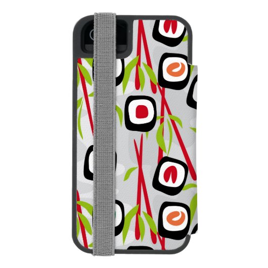 寿司の背景 INCIPIO iPhoneウォレットケース (フォリオ裏面)