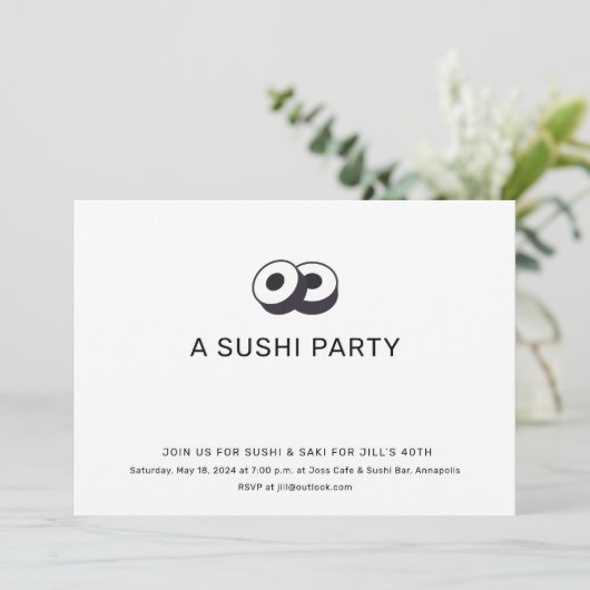 寿司の誕生日ディナーパーティー 招待状 (スタンド正面)