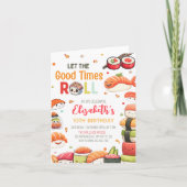 寿司の誕生日招待状フードテーマの誕生日 招待状 (正面)