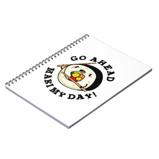 寿司の1日を作ってみて！面白い寿司のダジャレ ノートブック (左側)