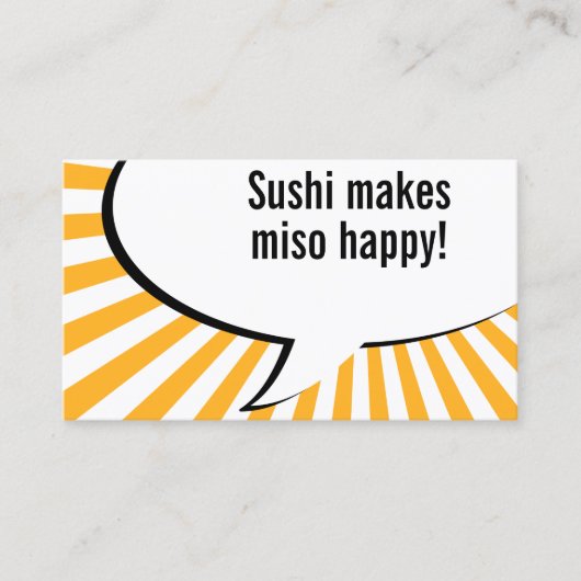 寿司は味噌を幸せにする 名刺 (正面)