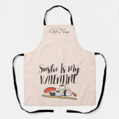 寿司は私のバレンタイン寿司 エプロン (正面)