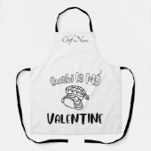 寿司は私のバレンタイン寿司 エプロン (正面)