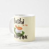 寿司は私のバレンタイン コーヒーマグカップ (正面左)
