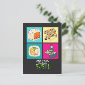 寿司を愛する女の子 ポストカード (スタンド正面)