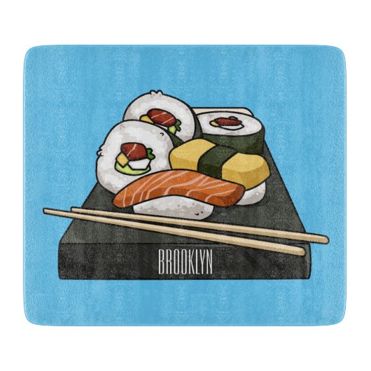 寿司イラストレーション カッティングボード (正面)
