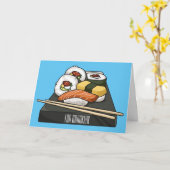 寿司イラストレーション カード (黄色い花)