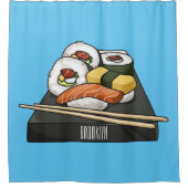寿司イラストレーション シャワーカーテン (正面)