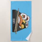 寿司イラストレーション ビーチタオル (正面)