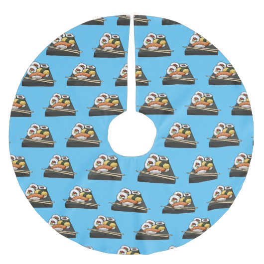 寿司イラストレーション ブラッシュドポリエステルツリースカート (正面)