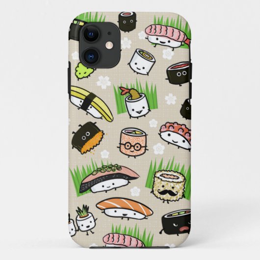 寿司キャラクターパターン Case-Mate iPhoneケース (裏面)