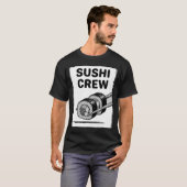 寿司クルー お箸 日本 ユーモア Tシャツ (正面フル)