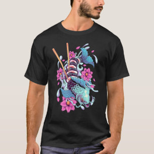 寿司コイ魚日本のコイ鯉池日本さくらんぼ Tシャツ