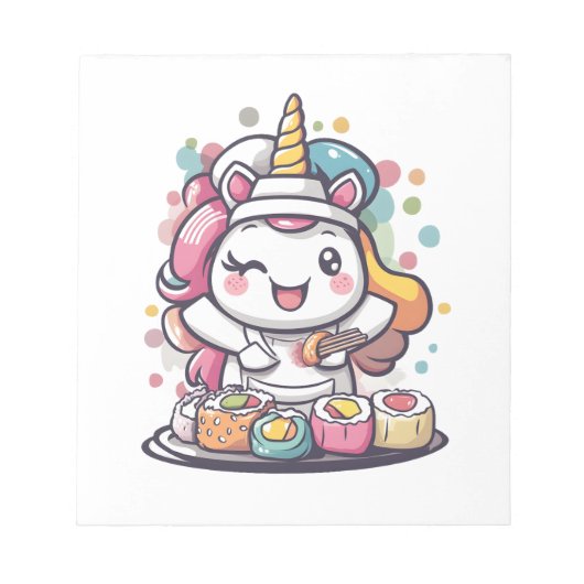 寿司シェフユニコーン（1） ノートパッド (正面)