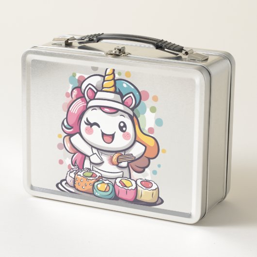 寿司シェフユニコーン（1） メタルランチボックス (正面)