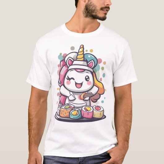 寿司シェフユニコーン (1) Tシャツ (正面)