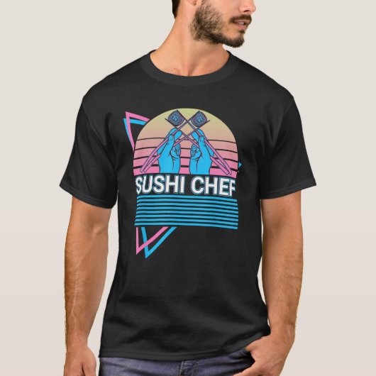 寿司シェフ寿司ロール日本料理レトロ Tシャツ (正面)