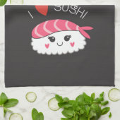 寿司シーフードが大好日本のき キッチンタオル (折り畳み)