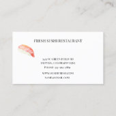 寿司シーフードレストランシェフ 名刺 (裏面)