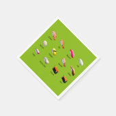 寿司スタイルかわいいかわいい日本のディナーパーティー スタンダードカクテルナプキン (角)