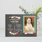 寿司ディナーバー日本のスデーパーティーバー写真 招待状 (スタンド正面)