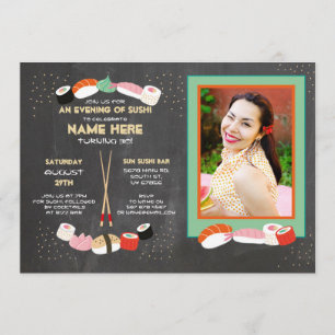 寿司ディナーバー日本のスデーパーティーバー写真 招待状