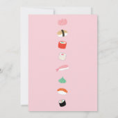 寿司ディナーランチバースデ日本のーパーティ招待状 招待状 (裏面)