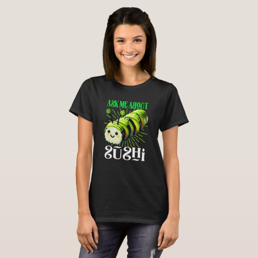 寿司デザインについて聞いてね Tシャツ (正面フル)