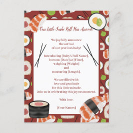 寿司ニュートラル誕生発表 案内ポストカード