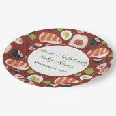 寿司ニュートラル赤ちゃんシャワー ペーパープレート (アングル)