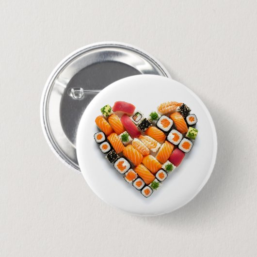 寿司ハート 缶バッジ (正面&裏面)
