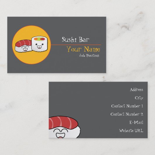 寿司バー名刺 名刺 (正面/裏面)