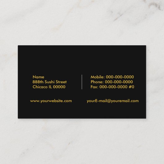 寿司バー名刺 名刺 (裏面)