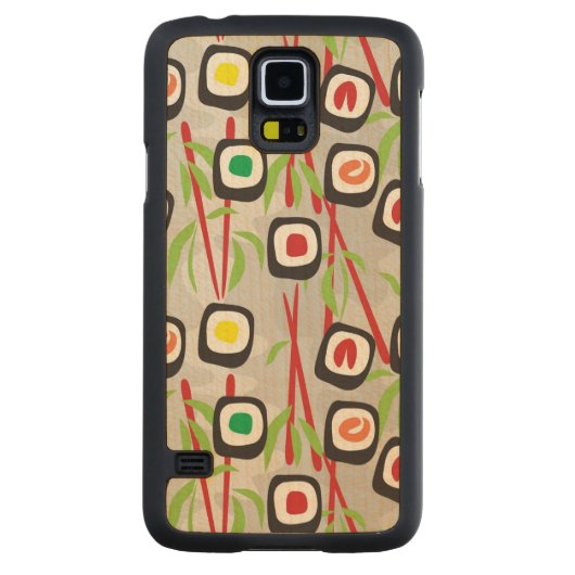 寿司パターン CarvedメープルGalaxy S5スリムケース (裏面)