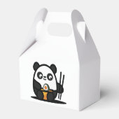 寿司パンダの紙製お持ち帰り箱 2x2x2.75 フェイバーボックス (裏面サイド)