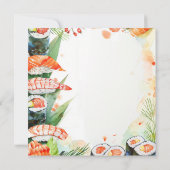 寿司パーティーの誕生日 招待状 (裏面)