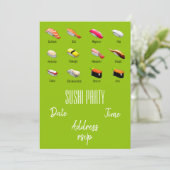 寿司パーティーわさびモダンパーティー 招待状 (スタンド正面)