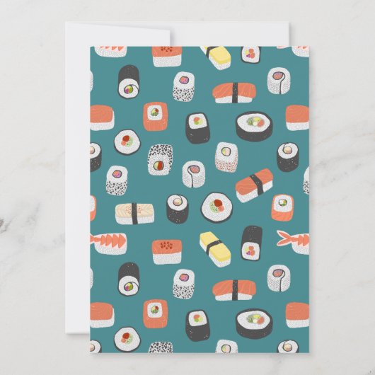 寿司パーティーサンキューカード 招待状 (裏面)