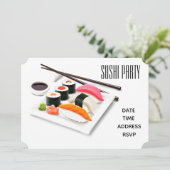寿司パーティースタイリッシュ日本のパーティー 招待状 (スタンド正面)
