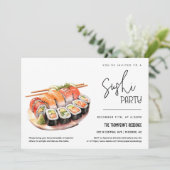 寿司パーティー任意の大事な行事パーティーすし夜パーティー 招待状 (スタンド正面)