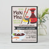 寿司パーティー かわいい招待状 招待状 (スタンド正面)