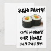 寿司パーティー！ オーダーメイドの招待状 招待状 (正面/裏面)