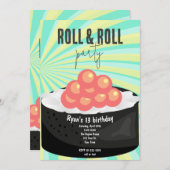 寿司パーティー 招待状 (正面/裏面)