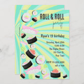 寿司パーティー 招待状 (正面/裏面)