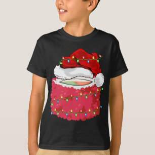 寿司ファストフード好きクリスマスサンタハットすしクリスマス Tシャツ