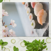 寿司プレート 桜 キッチンタオル (折り畳み)
