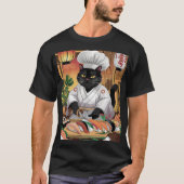 寿司マスター黒猫 Tシャツ (正面)